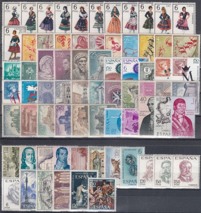 C3209 - Spania anul 1967 complet , timbre nestampilate MNH