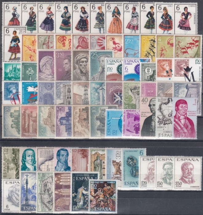 C3209 - Spania anul 1967 complet , timbre nestampilate MNH