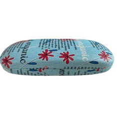 Toc ochelari piele ecologica, 16 x 6 x 4 cm, Bleumarin Rosu