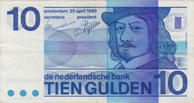OLANDA 10 GULDENI 1968 aVF foto