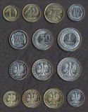 POLONIA █ SET DE MONEDE █ 1+2+5+10+20+50 Groszy +1 Zloty █ 1995-2007 █ UNC