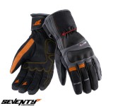 Manusi barbati pentru scuter - motocicleta Touring iarna Seventy model SD-T5 negru/gri/portocaliu &ndash; WinterTex S (7 cm)