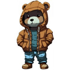 Sticker decorativ, Teddy Hip Hop, Maro, 90 cm, 1332STK-4