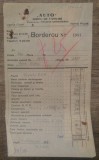 Borderou ,,Auto&quot;, birou de vamuiri Obor Bucuresti, 1941, timbrat