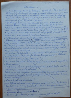 Manuscris Virgil Carianopol; Intre oltence, nuvela, 3 pagini foto