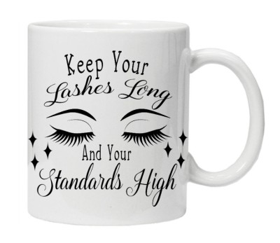 Cana alba personalizata Keep your lashes long, INOVATIX&amp;reg;. 330ml foto