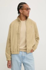 Tommy Jeans geaca barbati, culoarea bej, de tranzitie, oversize, DM0DM20655