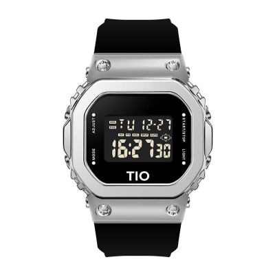 Ceas dama TIO Alarma Cronometru Digital Afisare data Negru argintiu foto