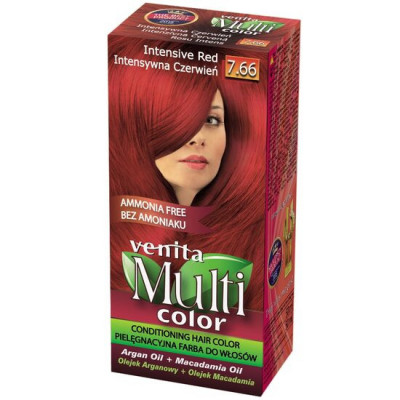 Vopsea de par fara amoniac, Multicolor, Venita, 50 ml, Nr. 7.66, Intensive Red foto