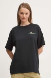 Converse tricou din bumbac femei, culoarea negru, 10026678-A01