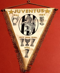 Fanion fotbal - JUVENTUS TORINO (dimensiuni mari 36x26 cm) foto