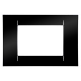 Rama Gewiss System GW22113, 3 module, negru, pentru priza / intrerupator