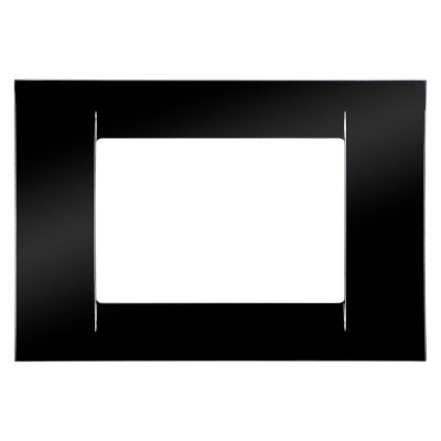 Rama Gewiss System GW22113, 3 module, negru, pentru priza / intrerupator foto