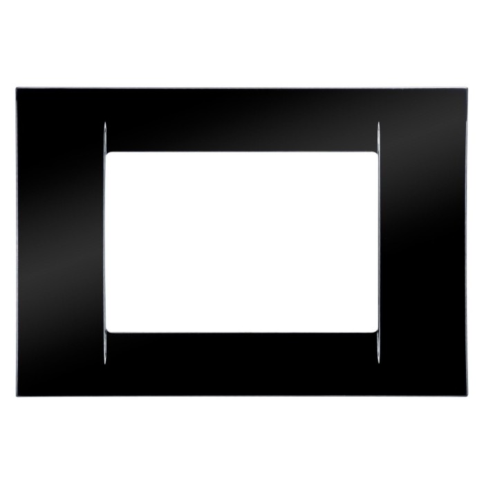 Rama Gewiss System GW22113, 3 module, negru, pentru priza / intrerupator