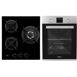 Pachet Incorporabil Samus Cuptor Incorporabil SCE458GTXV, 47 L, 6 Functii, Latime 45 cm + Plita incorporabila PSG-43SG1, 3 Arzatoare pe gaz, Gratare f