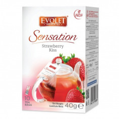 Ceai de fructe plicuri, Strawberry Kiss Evolet grandpack 10 plicuri foto