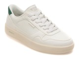 Pantofi sport SKECHERS albi, ARCH FIT COURT BREAK, din piele ecologica