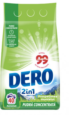 Detergent de rufe pudra Dero 2in1 Prospetimea Muntelui, 3kg, 40 spalari foto