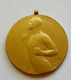 v828 UNGARIA 1922 MEDALIE SPORTIVA ALERGARI BRONZ gravor BERAN LAJOS 37mm 18g STARE FOARTE FRUMOASA