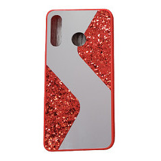 Husa silicon oglinda si sclipici ( glitter) Huawei P Smart Z , Rosu