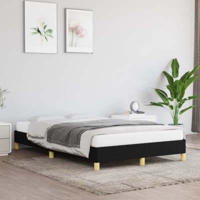 vidaXL Cadru de pat fără saltea, negru, 120x200 cm, textil foto