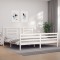 vidaXL Cadru de pat cu tăblie Super King Size, alb, lemn masiv 3194717