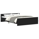 Cumpara ieftin Cadru pat cu tablie de cap/picioare, negru, 120x200 cm
