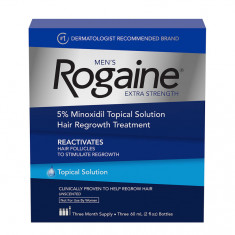 Set solutie impotriva caderii parului pentru barbati, Minoxidil Rogaine 5%, 3 luni aplicare, 180 ml, Pipeta inclusa