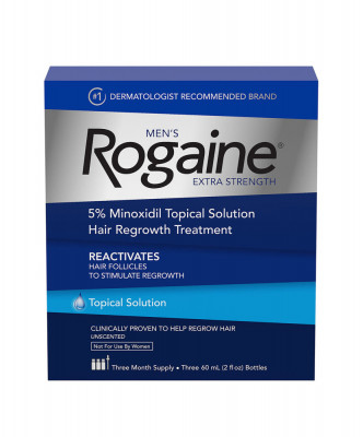 Set solutie impotriva caderii parului pentru barbati, Minoxidil Rogaine 5%, 3 luni aplicare, 180 ml, Pipeta inclusa foto