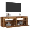 Dulap TV Gossi cu LED, 120x35x40 cm, Lemn Prelucrat, Lemn Vechi, Comodă TV Living, Spațiu Depozitare, Design Modern