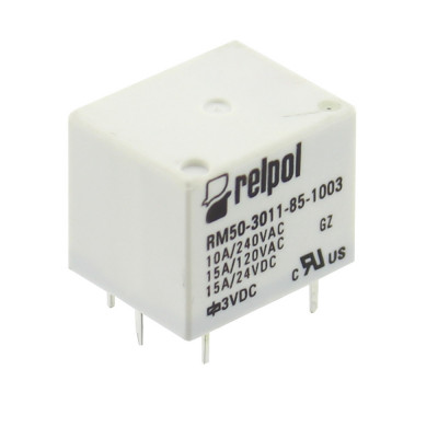 Releu miniatura, 3V DC, 15A, serie RM50, RELPOL, RM50-3011-85-1003, T119707 foto