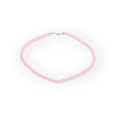 Colier din perle de sticla Crisalida, lungime 42 cm, Roz pudrat foto