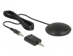 Microfon condensator omnidirectional de masa pentru conferinta cu jack stereo 3.5 mm 3 pini, Delock 65873