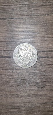 Monedă argint 5 Lei 1881 Carol I &amp;ndash; piesă de colecție originală foto
