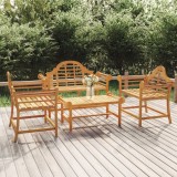 Cumpara ieftin Set mobilier de grădină, 4 piese, lemn masiv de tec