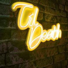 Decoratiune luminoasa LED, Til Death, Benzi flexibile de neon, DC 12 V, Galben