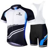Cumpara ieftin Set Ciclism Barbati X-TIGER Jersey + Bib Shorts 5D Gel Pad MTB, Poliester, Alb/Negru