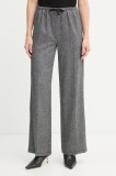 Marella pantaloni cu l&acirc;nă Emme by Marella culoarea gri, lat, high waist, 2525136022200