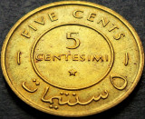 Moneda exotica 5 CENTESIMI (CENTI) - SOMALIA, anul 1967 * cod 4741 A