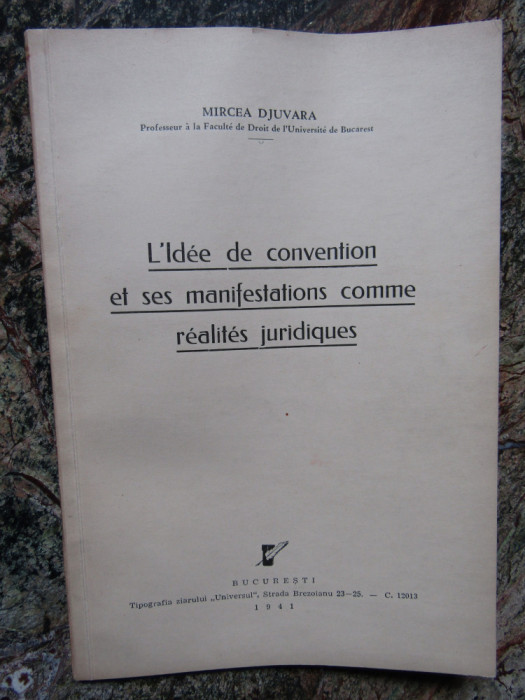 MIRCEA DJUVARA L&#039;idee de convention et ses manifestations comme realites ...