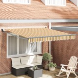 vidaXL Marchiză retractabilă manuală cu dungi multicolore 350x250 cm
