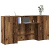 vidaXL Birou Receptie Lemn Vechi 200x50x103.5cm, Maro, Birou calculator, Spatiu Depozitare, Design Versatil