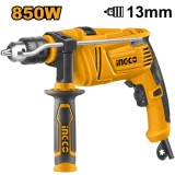 Masina de gaurit bormasina cu percutie 850 w mandrina metal, pentru gaurire si insurubare - Ingco ID8508