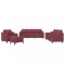 Set canapea cu perne, 4 piese, rosu vin, material textil