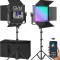 Kit 2 Panouri RGB, GVM 50RS, 384 LED, trepiezi 200 cm inclusi, geanta transport si accesorii