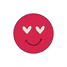 Sticker decorativ Smiley Face, Rosu, 55 cm, 3761ST foto