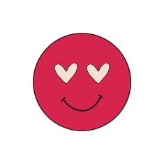 Sticker decorativ Smiley Face, Rosu, 55 cm, 3761ST foto