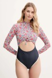 Rip Curl costum de baie dintr-o bucată FLORES culoarea bleumarin, cupa moale, 0MQWSW