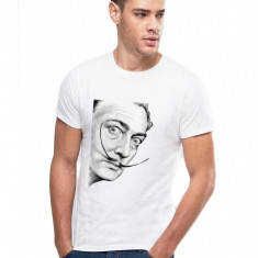 Tricou barbati alb - Dali - Portret - L