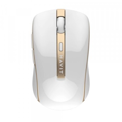 Mouse Wireless HAVIT MS951GT, 1000DPI - 1600DPI, Alb Auriu foto